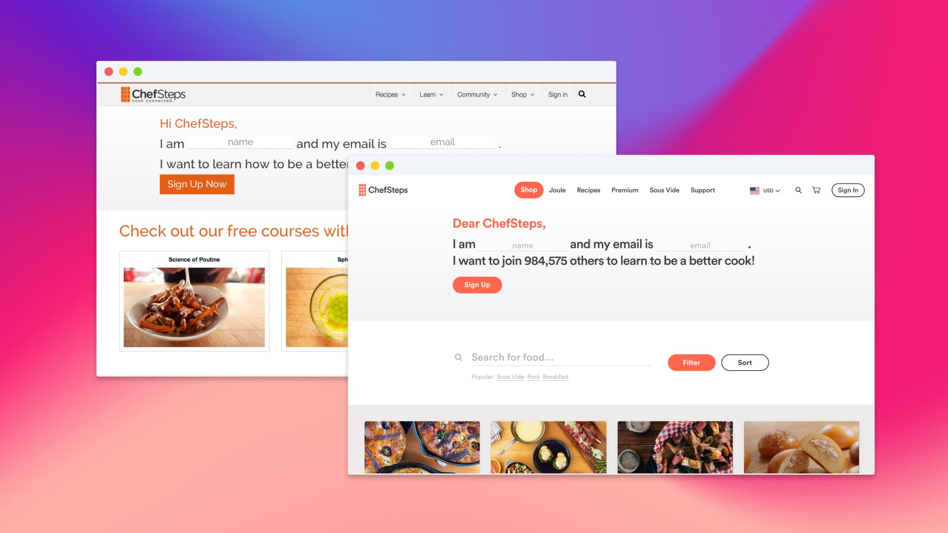 ChefSteps Madlib Signup